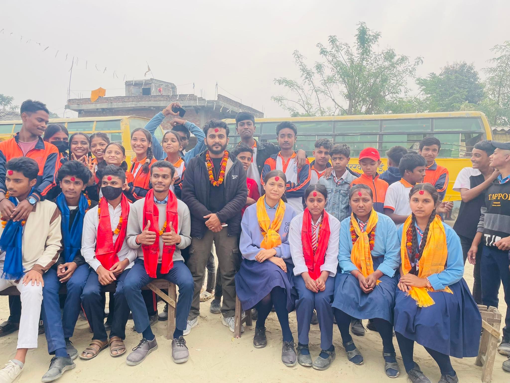Principal with senior students