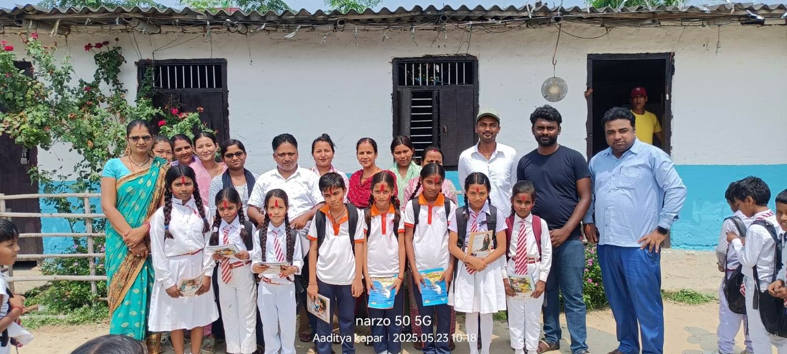 Teachers and senior students gathered together